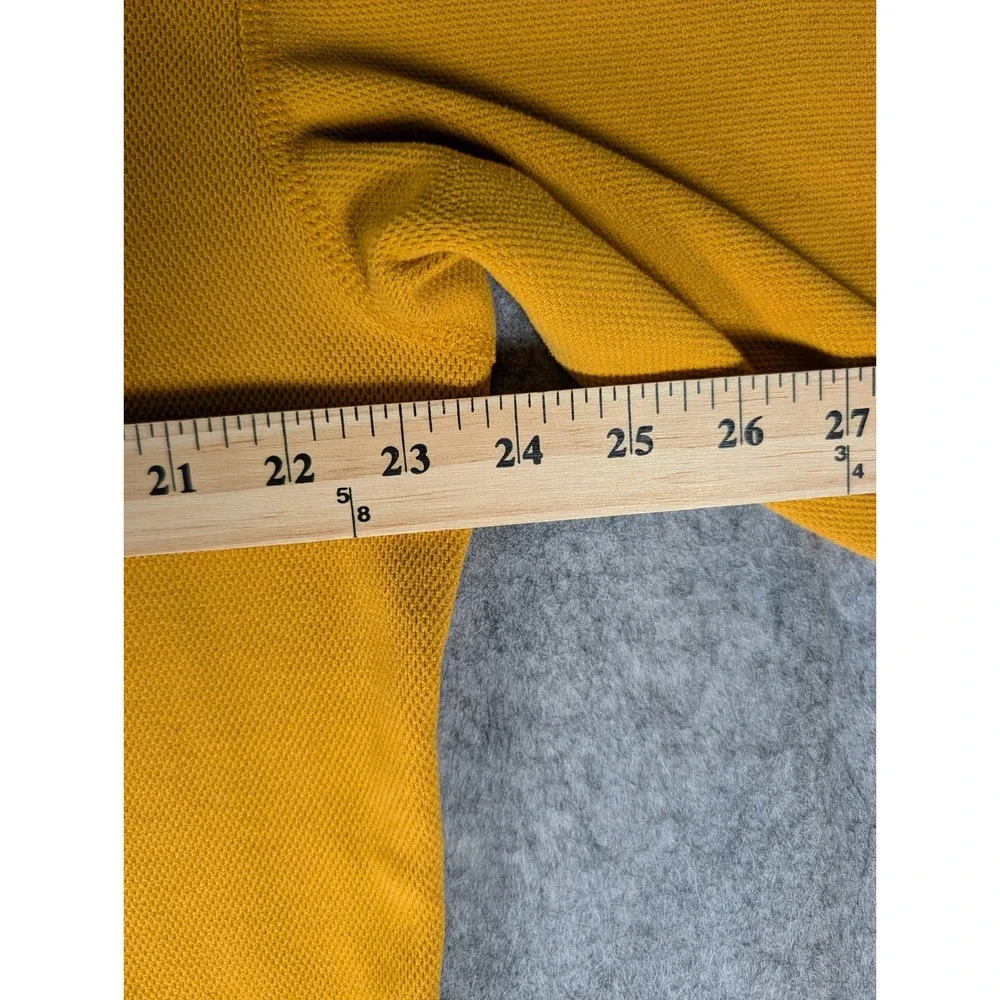 The North Face Mens Yellow 1/4 Zip Fleece‎ Pullover Textured Waffle Knit Top